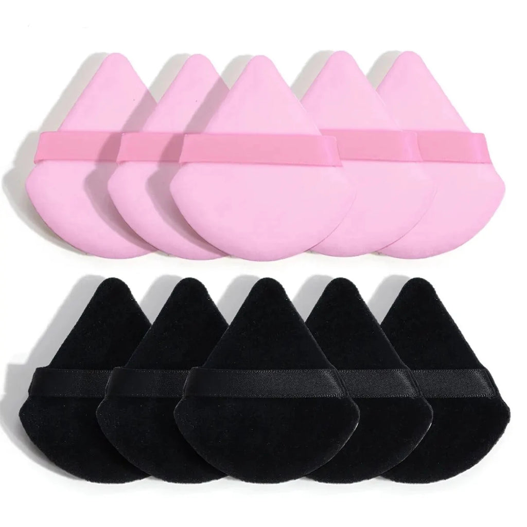 10Pcs Triangle Powder Puff Wet Dry Use For Loose Powder Liquid Cosmetic Soft Plush Powder Puff Makeup Foundation New In Trending Vue SHE088-10pinkBK