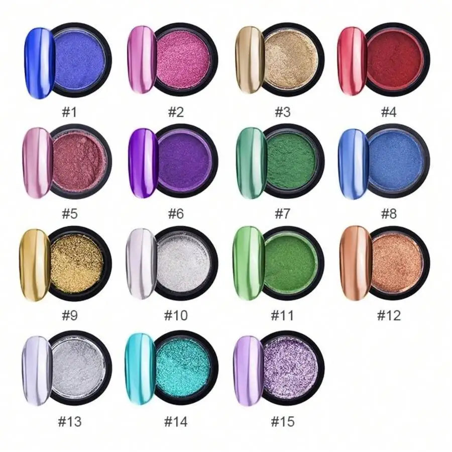 1pc Nail magic mirror powder metal machine nail texture aurora holography with nail gel uv&led nail art creation diy Vue
