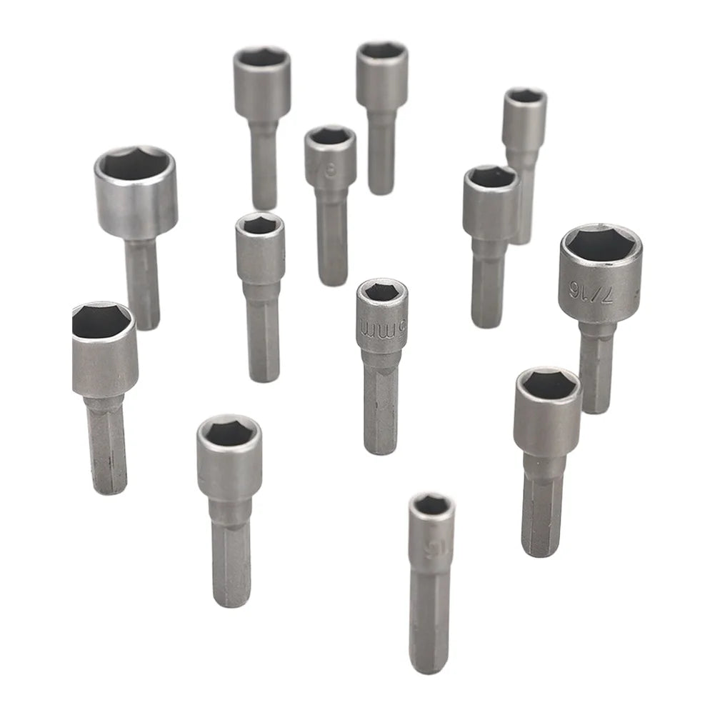 14-Piece Power Nut Driver Set – 1/4" Hex Shank Socket Bits Hex Socket Driver Set Vue
