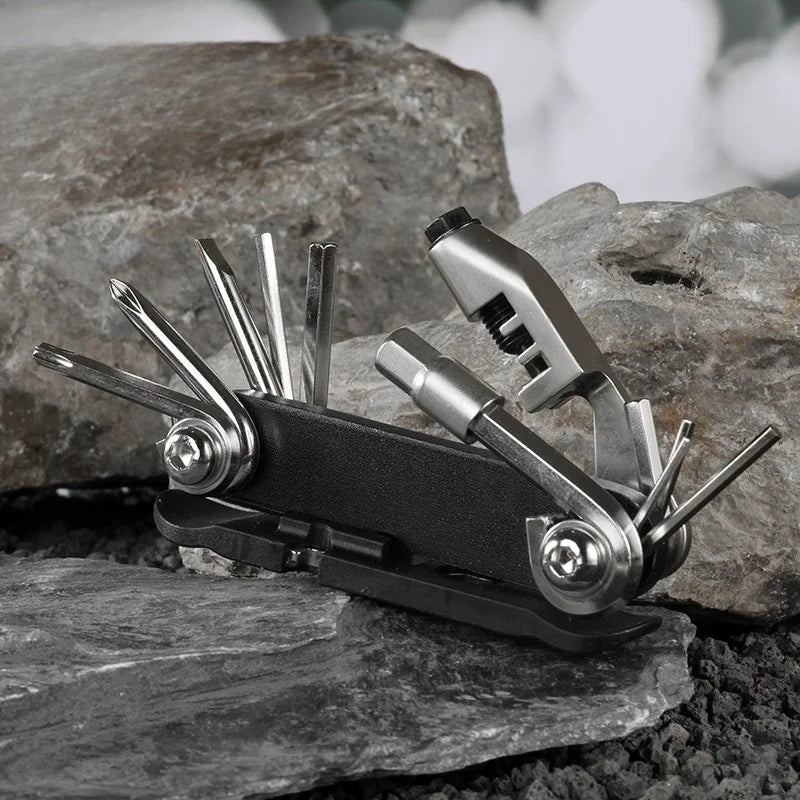 Portable Tire Repair Tool, Bicycle Wrench Removal Set, Multi-functional Mountain Bike Repair Combination Tool Vue