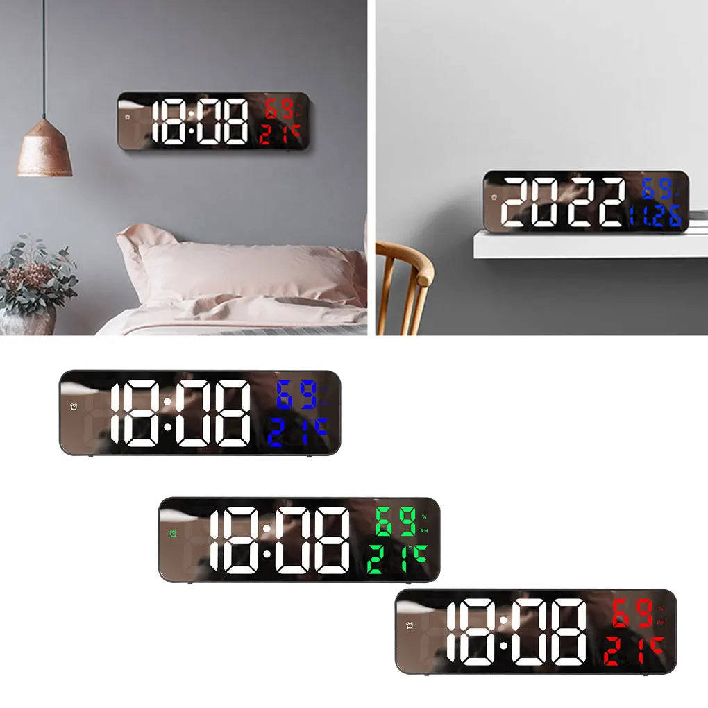 FangNymph Large LED Digital Clock – Temp, Humidity & Timer LED Digital Clock Vue
