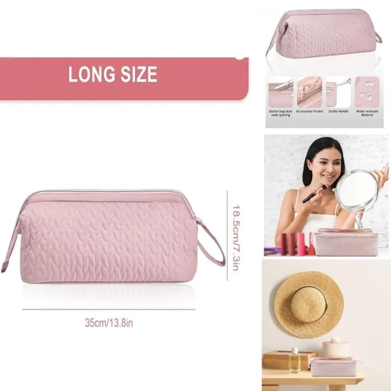 Fashion Travel Storage Bag, Travel Hair Dryer and Makeup Organizer, Portable Hair Tool Storage Bag Travel Protective Case(Pink) Vue