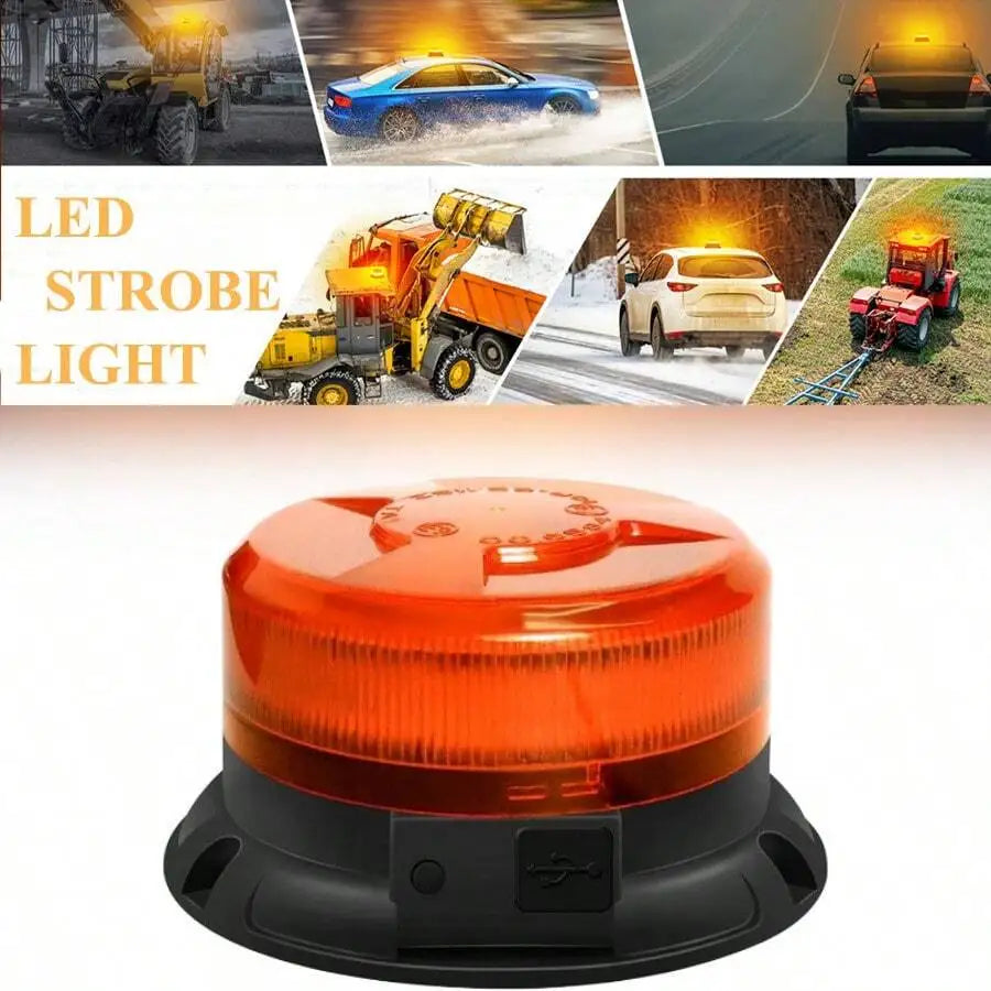 Nilight LED Strobe Light Amber Warning safety Flash Beacon Lights with Magnetic & 16ft Straight Cord for Truck Tractor UTV Car Vue