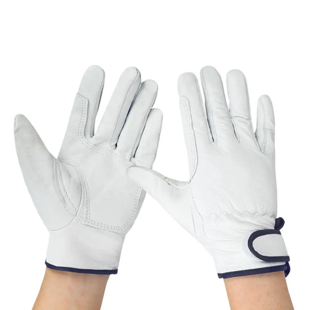 Sheepskin Leather Work Gloves Workers Work Welding Safety Protection Wear-Resistant For Construction Gardening Sports Vue