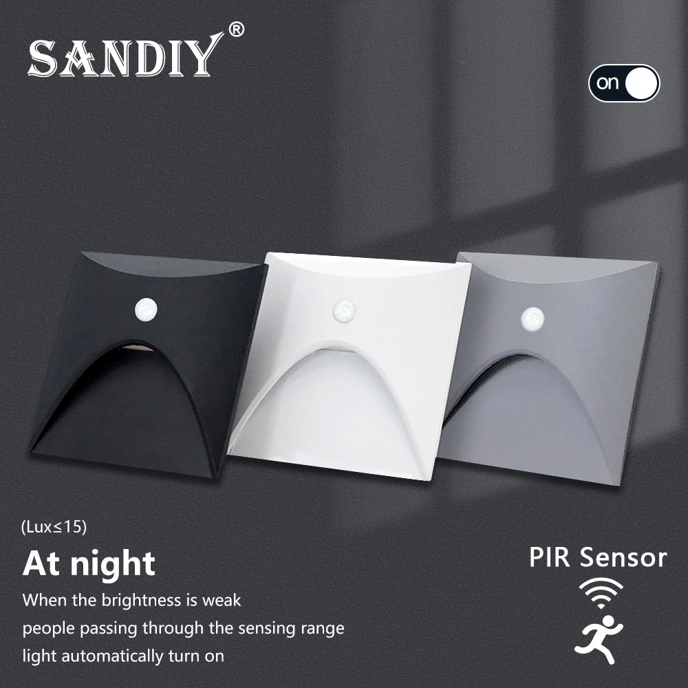 SANDIY IP65 Outdoor Motion Sensor Stair Wall Light Sconce Outdoor Wall Sconce Vue