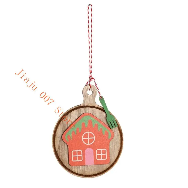 Wooden Christmas Cookie Ornaments – Snowflake, Cottage, Gingerbread Christmas Ornament Vue cabin China Mainland