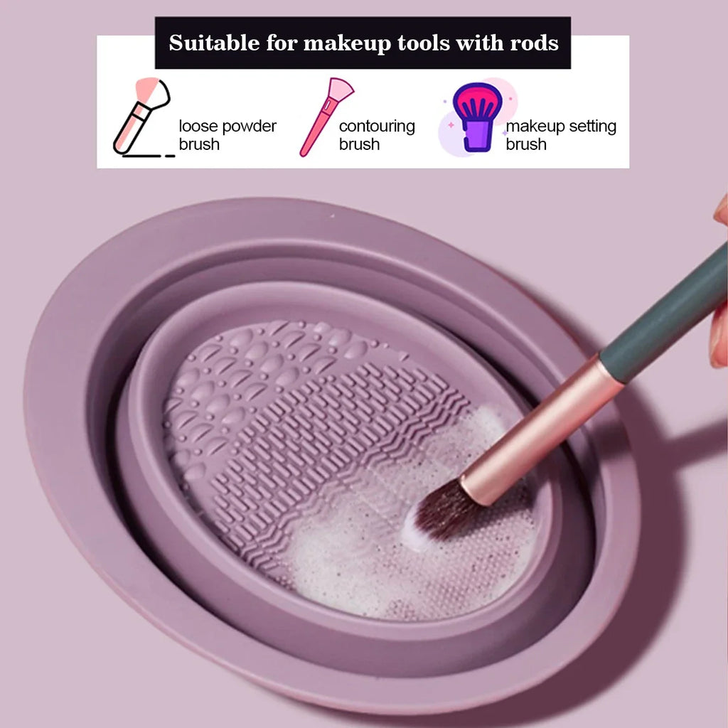 Eye Shadow Brush Cleaning Cleaner Sponge Remover Box Tools New Silicone Makeup Brush Color Foundation Colorful Scrubber Vue