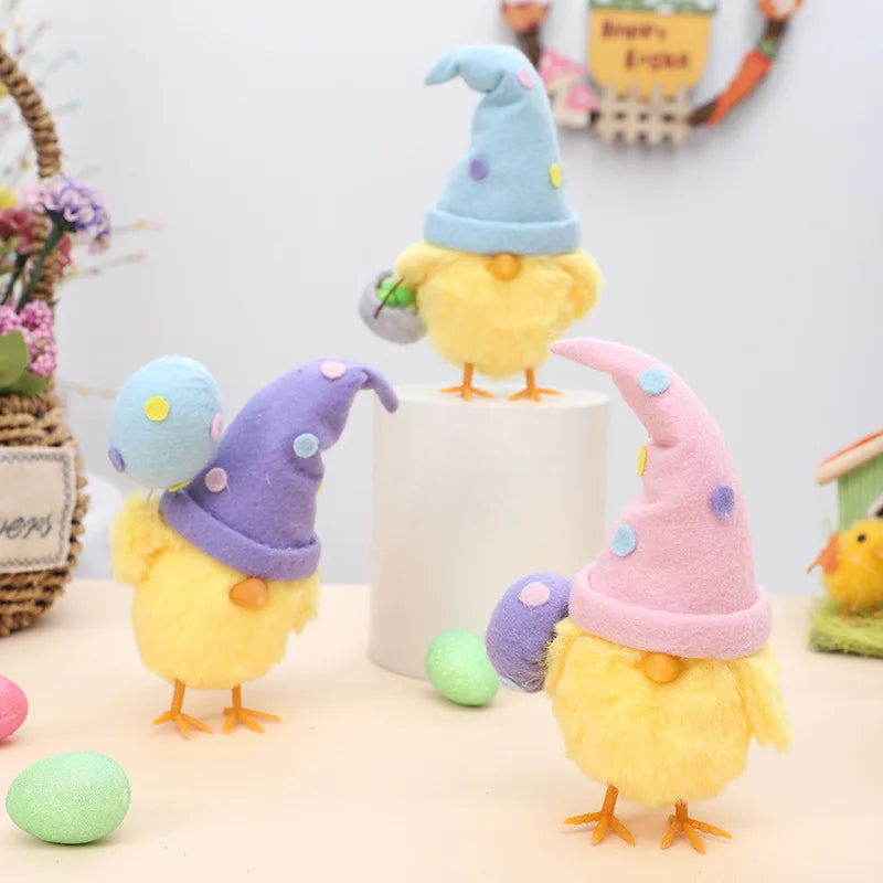 1-5PCS Easter Decor Instagram Cute Egg Chick Doll Ornament Festival Party Gift Home Decoration Seasonal Display Vue