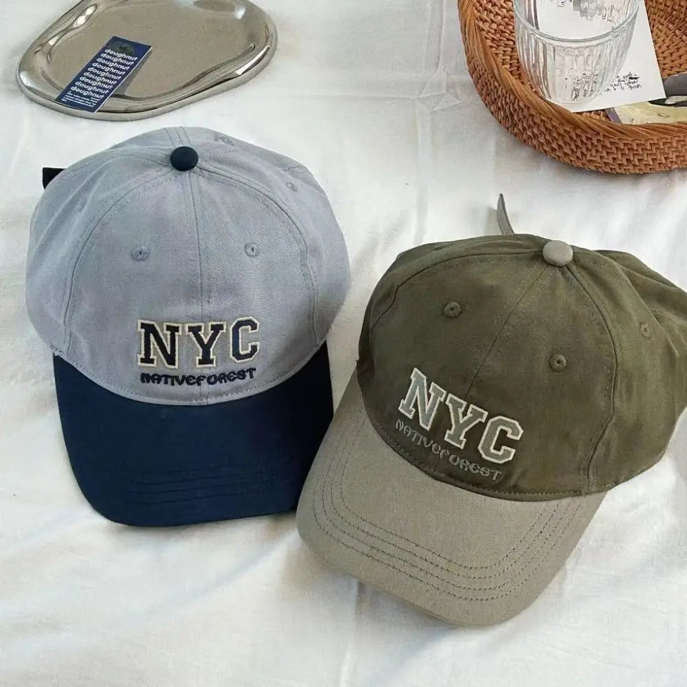 Cotton Sports Baseball Cap Letters Adjustable Vintage Duck Tongue Cap Patchwork Color Soft Outdoor Letters Baseball Hat Vue