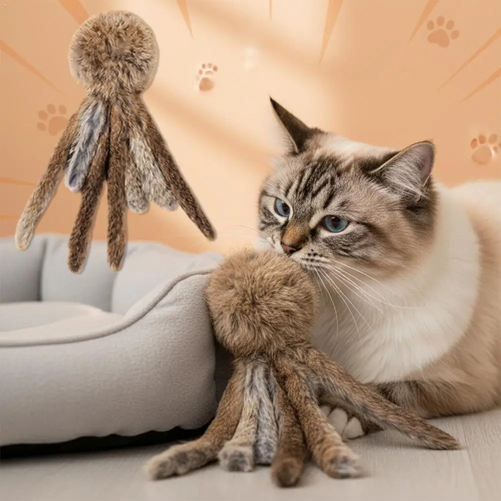 Faux Rabbit Fur Interactive Pet Toys for Cats & Dogs Kitten Hunting Toy Soft Plush Fluffy Cat Kicker Toy Vue