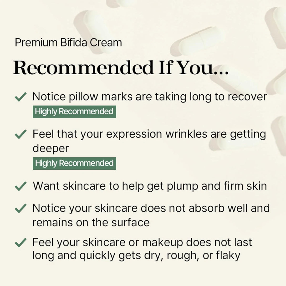 Bifida Yeast Cream Firming Hydrating Moisturizing Cream Elasticity Moisture Balance Radiance Cream Lifting Fade Fine Lines Vue