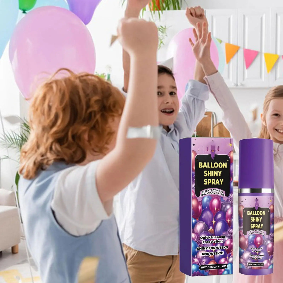 30ml High Gloss Balloon Shine Spray, Lasting Shine for Balloon Decor, Party Decoration Spray for Birthday Holiday Backdrop, Gift Vue