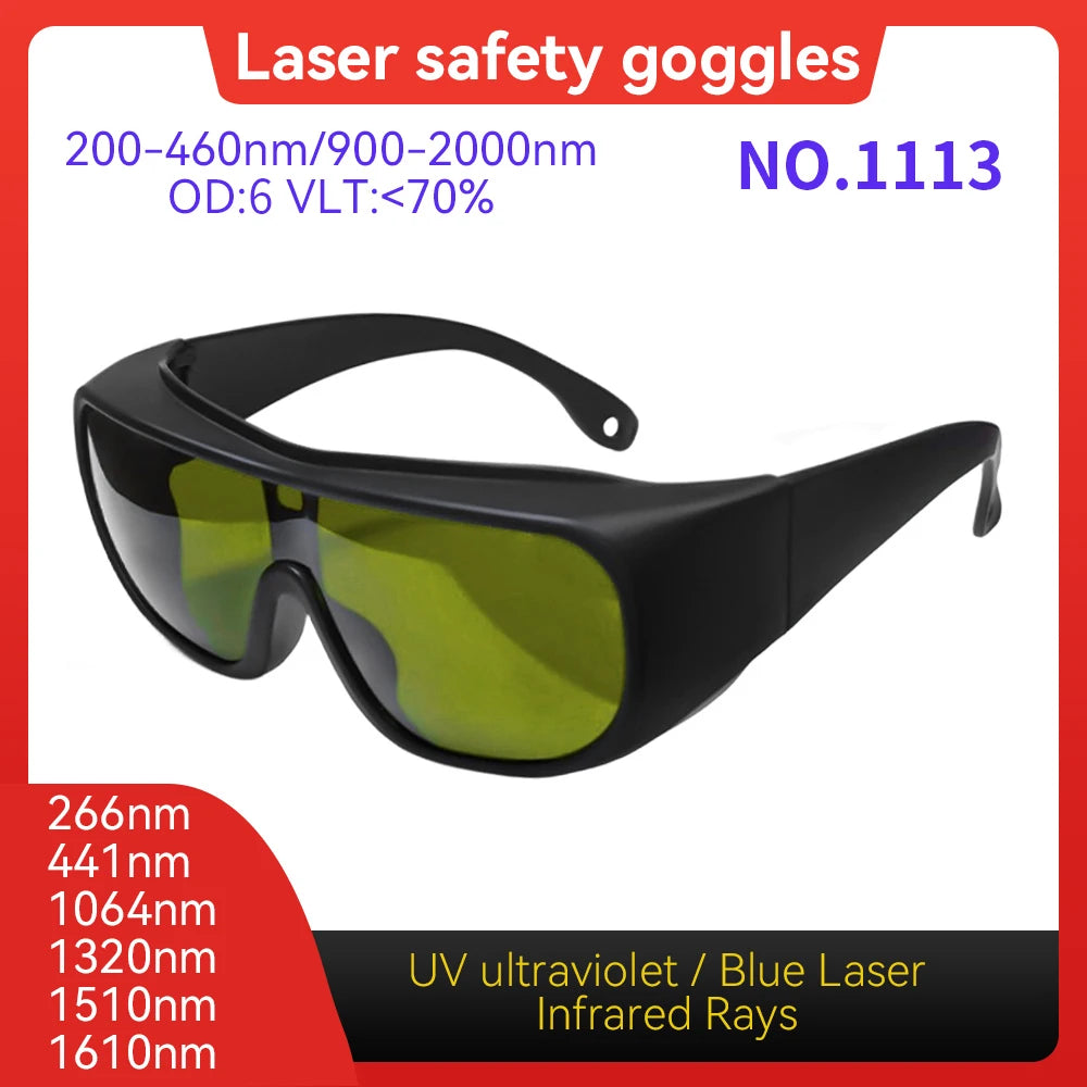 Eye Protection CE EN207 Validated OD6+ 900-1100nm Flexible PC Temple Laser Lenses for Multi-kW Fiber Laser Metal Cutting Factory Vue Model 1113 OD6