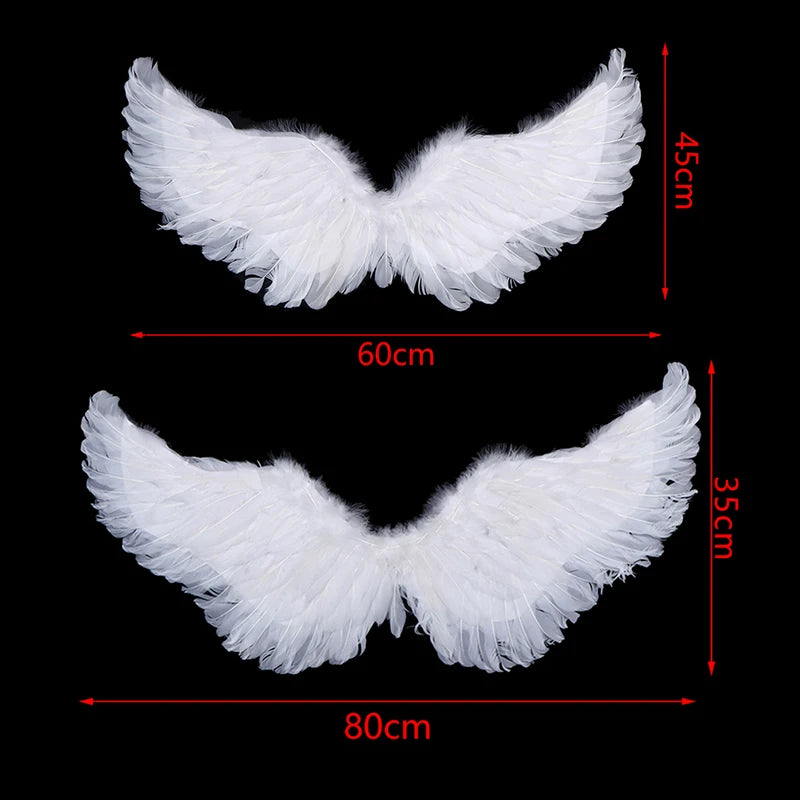 Swallow Shape White Angel Wings Elastic Straps Kids Party Cosplay
