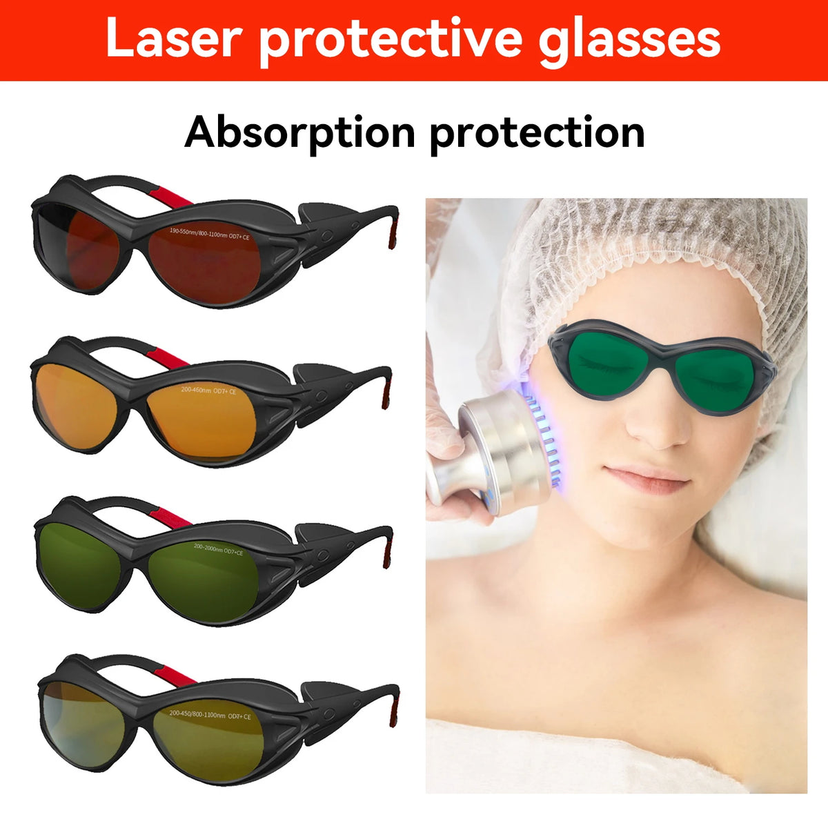 Laser Safety Glasses CE EN207 9000-11000nm OD6+Hard PC Lens Eyewear for Wood Acrylic CO2 Laser Cutting Machine Laser Goggles Vue