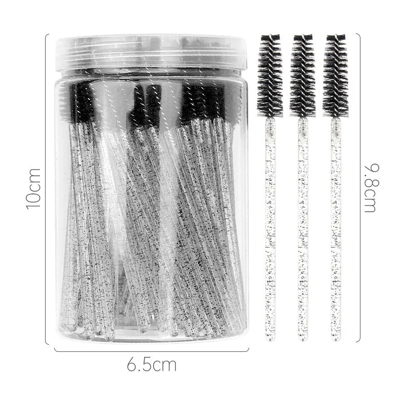 100-Pack Disposable Mascara Wands & Eyebrow Brushes with Container Mascara Wand Set Vue