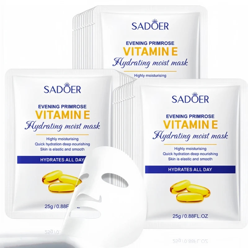 10 Pieces of Evening Primrose Vitamin E High-Moisturizing Hydrating Mask, Which Replenishes Skin Moisture, Moisturizes, Softens, and Beautifies the Skin, and Helps Improve Dry and Rough Skin. Vue