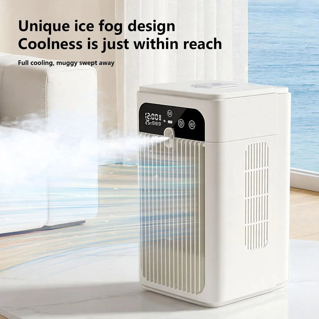 3000mAh Rechargeable Misting Fan, Portable Personal Air Cooler with Timer Display, 2-Speed Quiet USB Desk Fan for Bedroom Office Vue