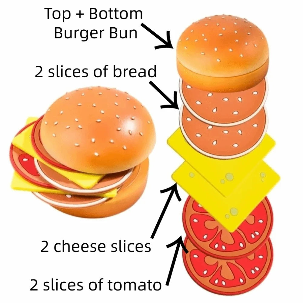 Non-slip Hamburger Coaster Set Heat-resistant Creative Burger Cup Mat Stackable Insulation Hamburger Drinks Pads Home Decoration Vue Hamburger