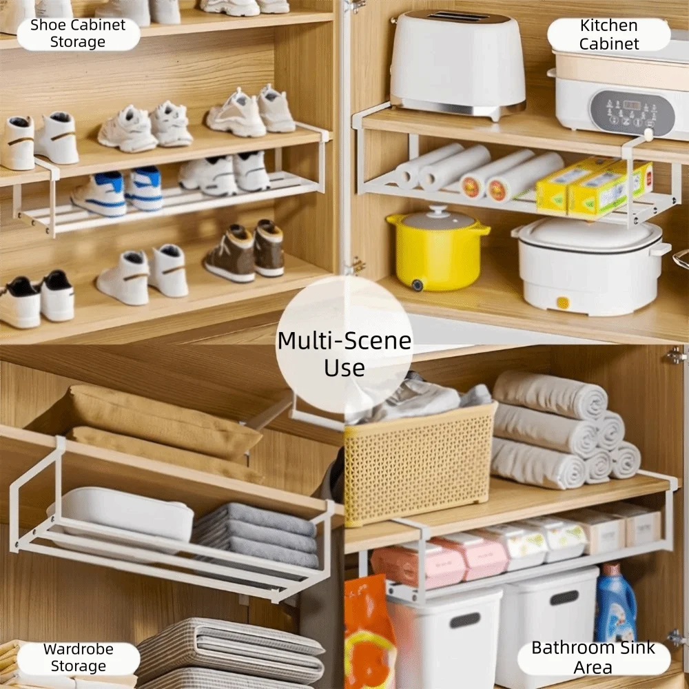 Durable Space Saving Metal Shoe Rack Adjustable Extendable Hanging Storage Rack Layered Shelf Efficient Shoe Rack Home Indoor Vue