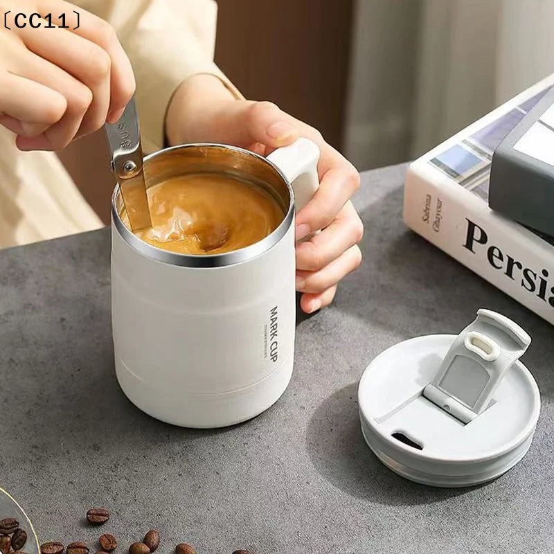 Thermal Coffee Mug Spoon Double Wall Stainless Steel Cold Water