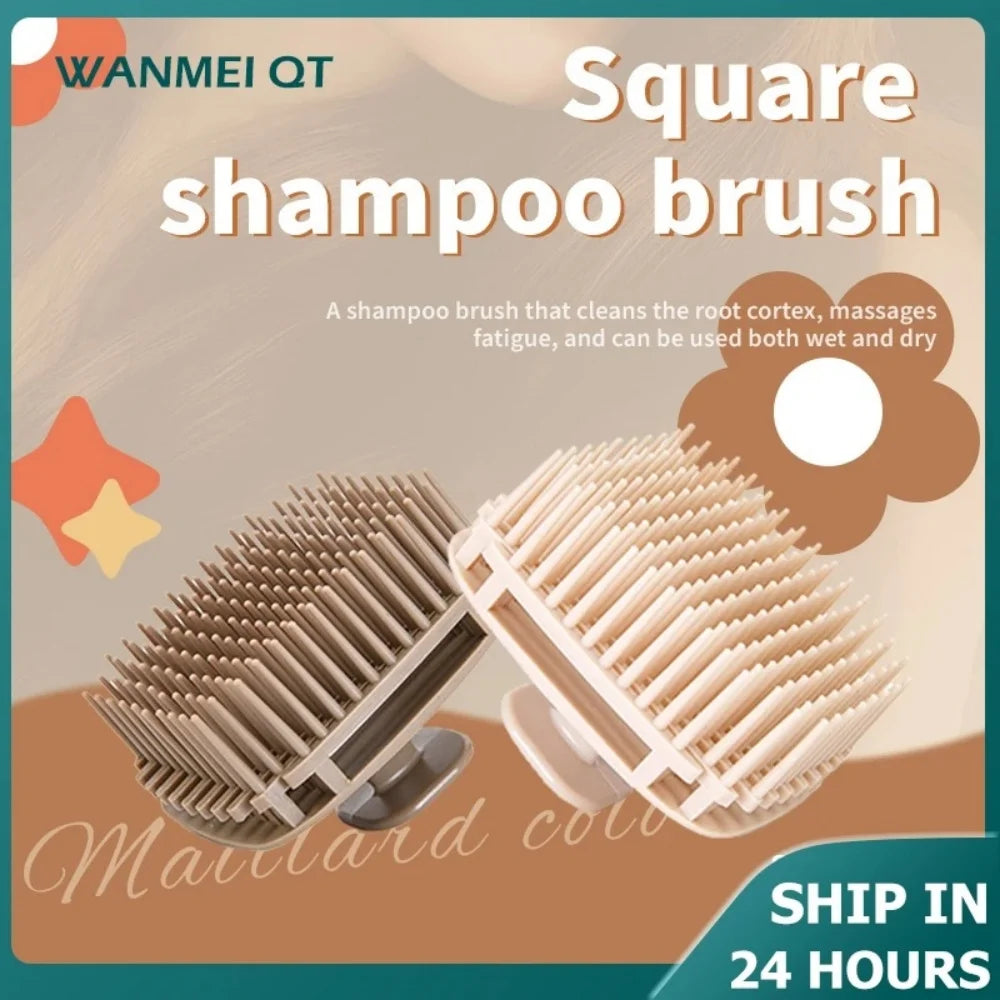 Square Soft Silicone Scalp Massager Shampoo Brush Shower Hair Washing Comb Meridian Massage Home Salon Hair Care Tool Vue