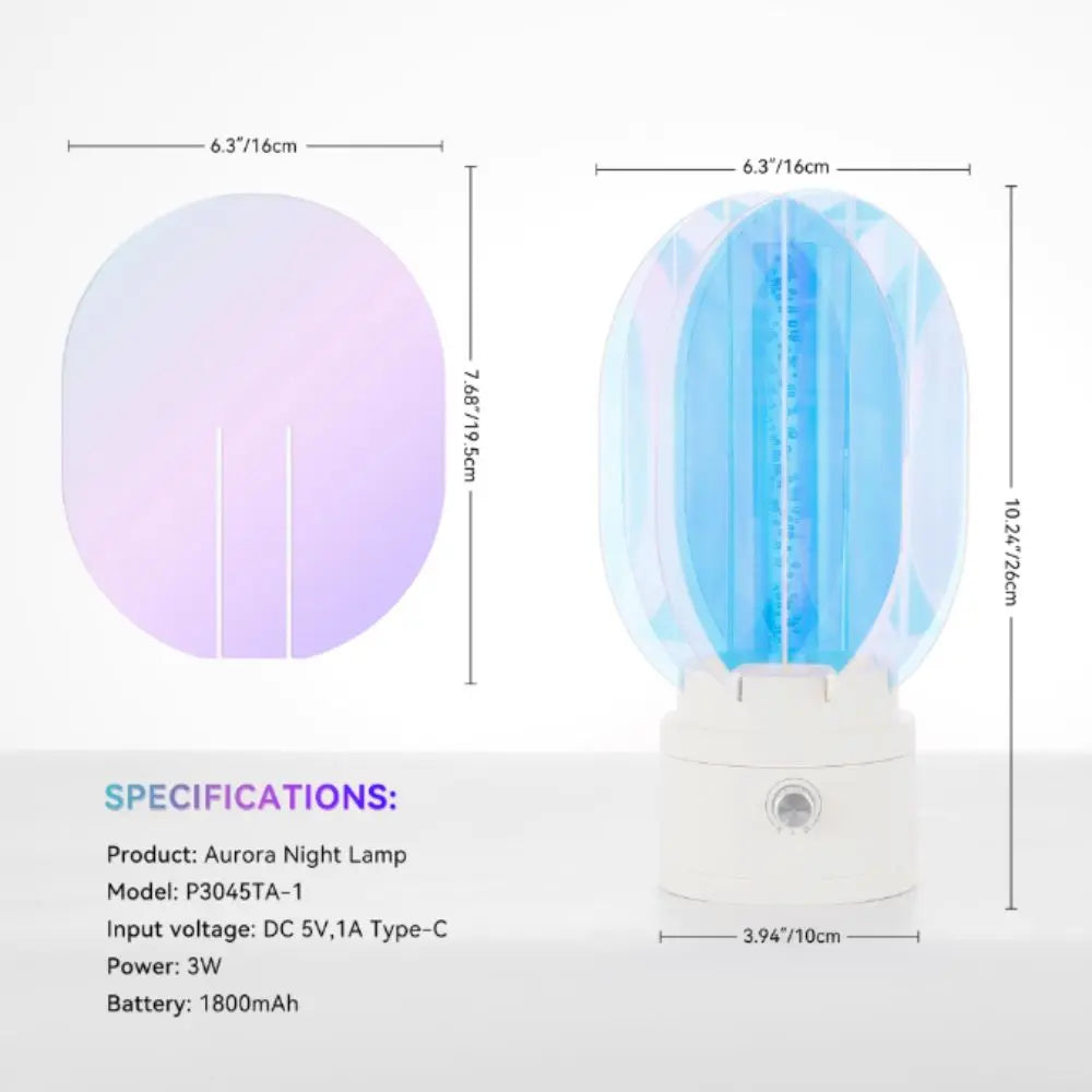 Dimmable Acrylic Nightstand Lamp Rechargeable Battery Plastic Aurora Table Lamp Portable Soft Glow Color Changing LED Lamp Vue