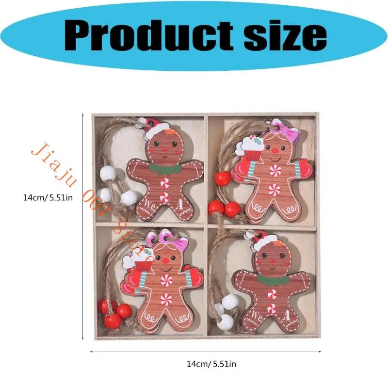 12-Piece Wooden Christmas Ornaments – Kid-Safe Holiday Decor Set Christmas Tree Ornaments Vue