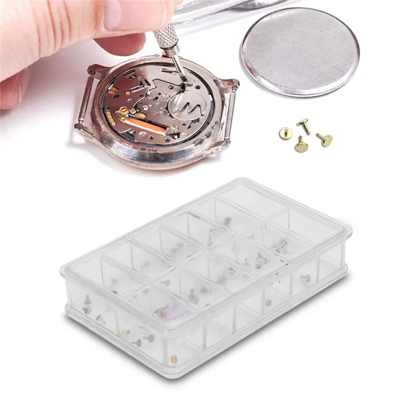 ABKW-Copper Dial Feet For Watch Repairing, Watch Dial Feet Assortment Repairs Parts Multiple Compartments Box For Watchmaker Vue