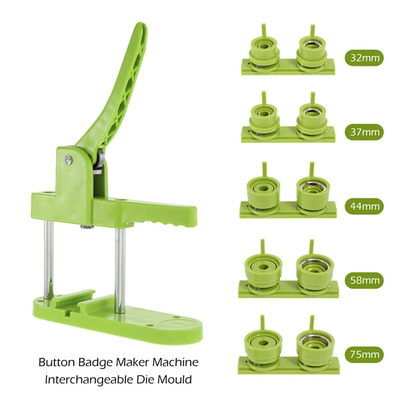 25/32/37/44/58/75mm DIY Combination Badge Button Maker Machine Sliding Style Badge Button Machine Host Replacement Badge Mold Vue