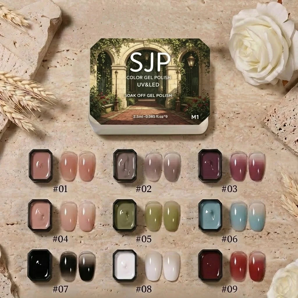 Nine-Grid Solid Gel Nail Polish, DIY Manicure Kit, Perfect Gift, Ideal for Nail Art, Easy-To-Use, Long-Lasting Finish Vue