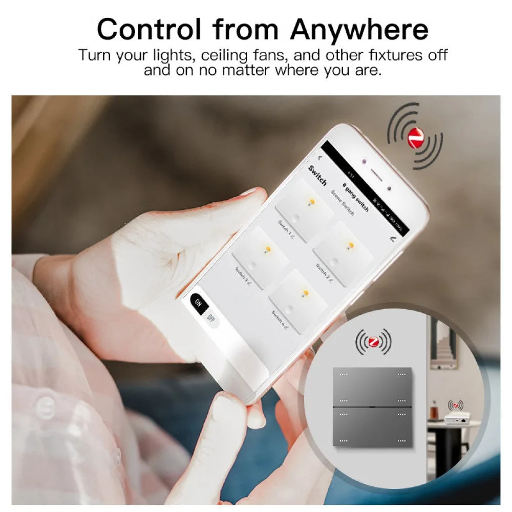 Tuya Zigbee Smart Switch AC110-220V 300W 8-key Smart Switch 10A Timing Switch Google Voice Smart Home Control work with Gateway Vue
