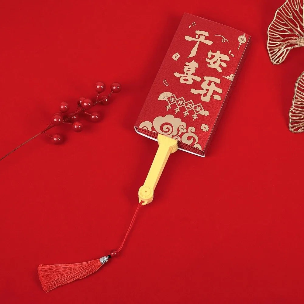 Traditional Fan Design Red Envelope Frosted Hollow Children's Money Bag Bonus Thickened Spring Festival Red Wallet Vue