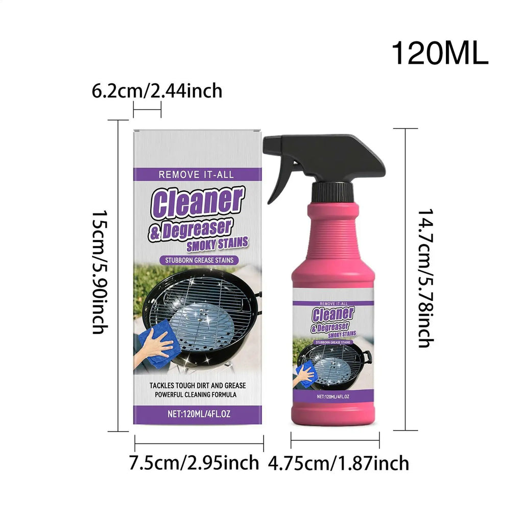120ml BBQ Grill Cleaner Spray Outdoor Grates Degreaser Heavy Duty Oven Cleanser Food Spills Grease Remover Cleaning Solution Vue