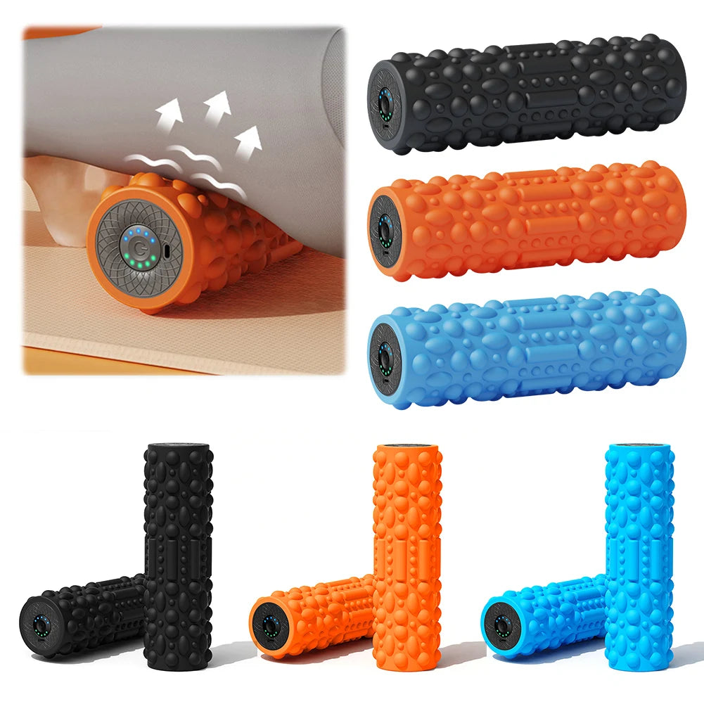 Electric Vibrating Foam Roller Massage Column Rechargeable Exercise Roller 5 Modes Tissue Massager for Bodybuilding Vue