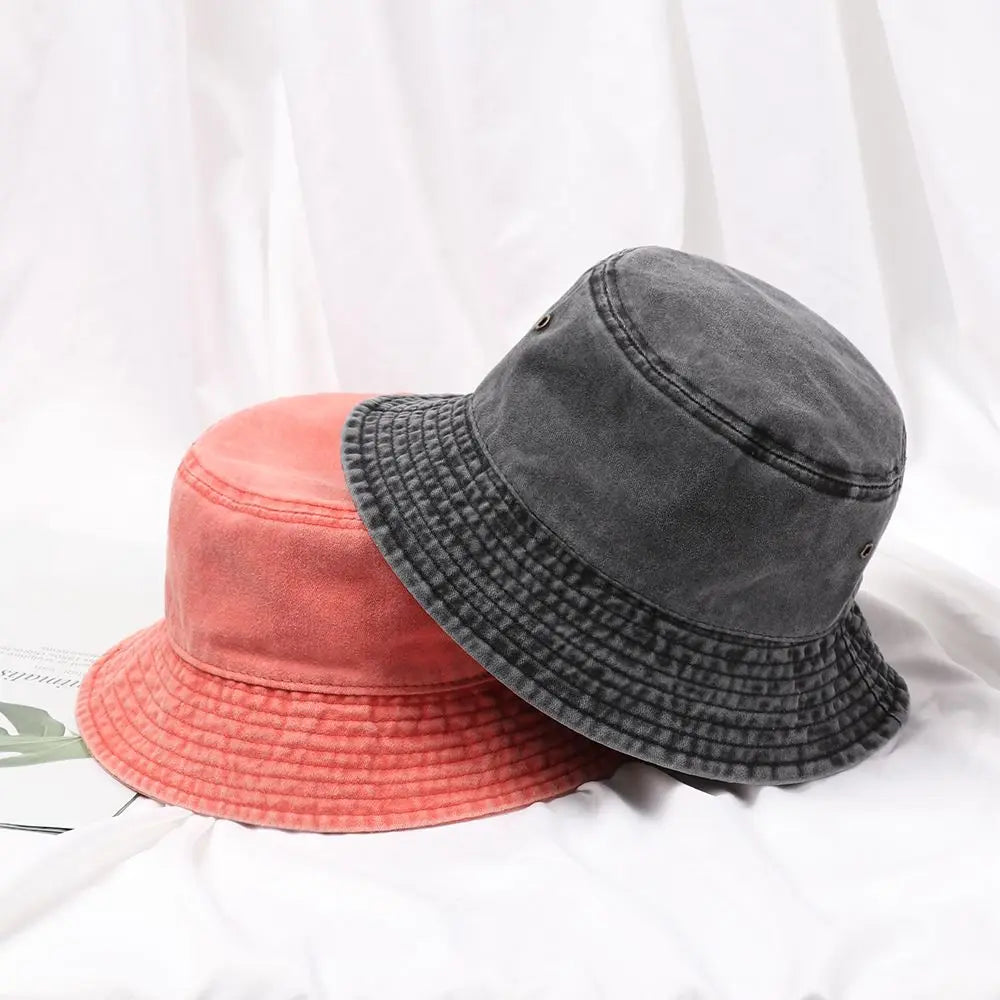 Fashion Summer Bucket Hat Washed Denim Hip Hop Panama Hats Windproof