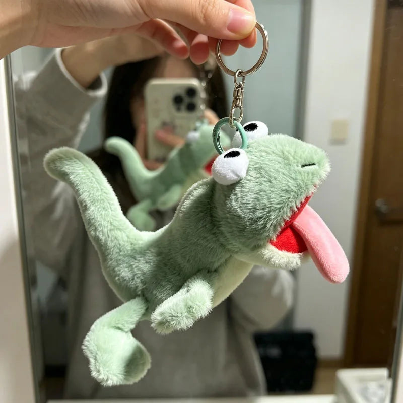 1-20PCS Cartoon Lizard Plush Keychain Abstract Funny Stuffed Animal Cute Bag Charm Pendant Small Gift Novelty Toy Vue