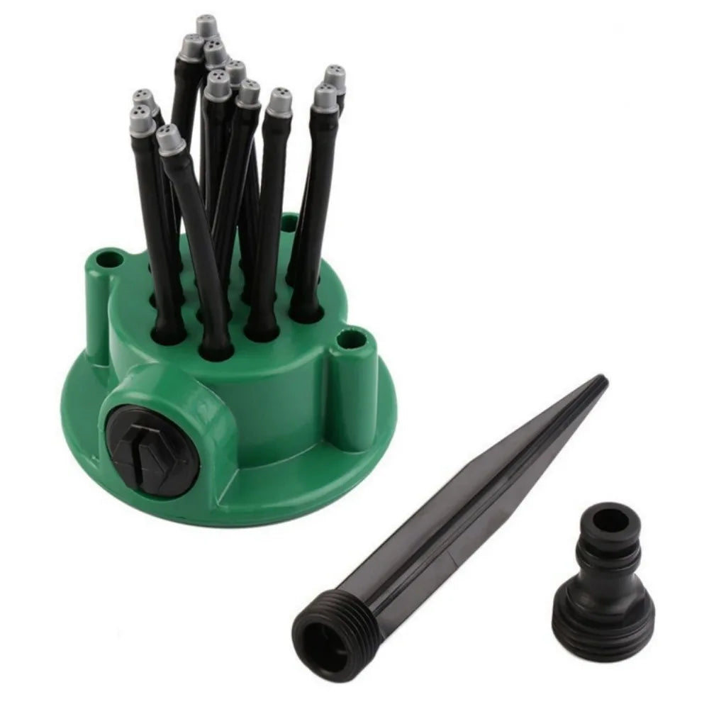 360 Degree Automatic Garden Sprinkler Large Area Water-saving Lawn Sprinkler Rotating Nozzle Adjustable Spray Patterns Vue Green