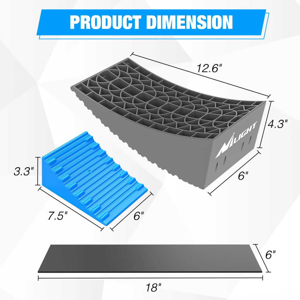 Nilight RV Leveler - 2 Pack Camper Leveling Blocks Ramp Support Dual Axles, Up to 35,000lbs, Fast RV Accessories Leveling System for Travel Trailer, Motorhome Vue