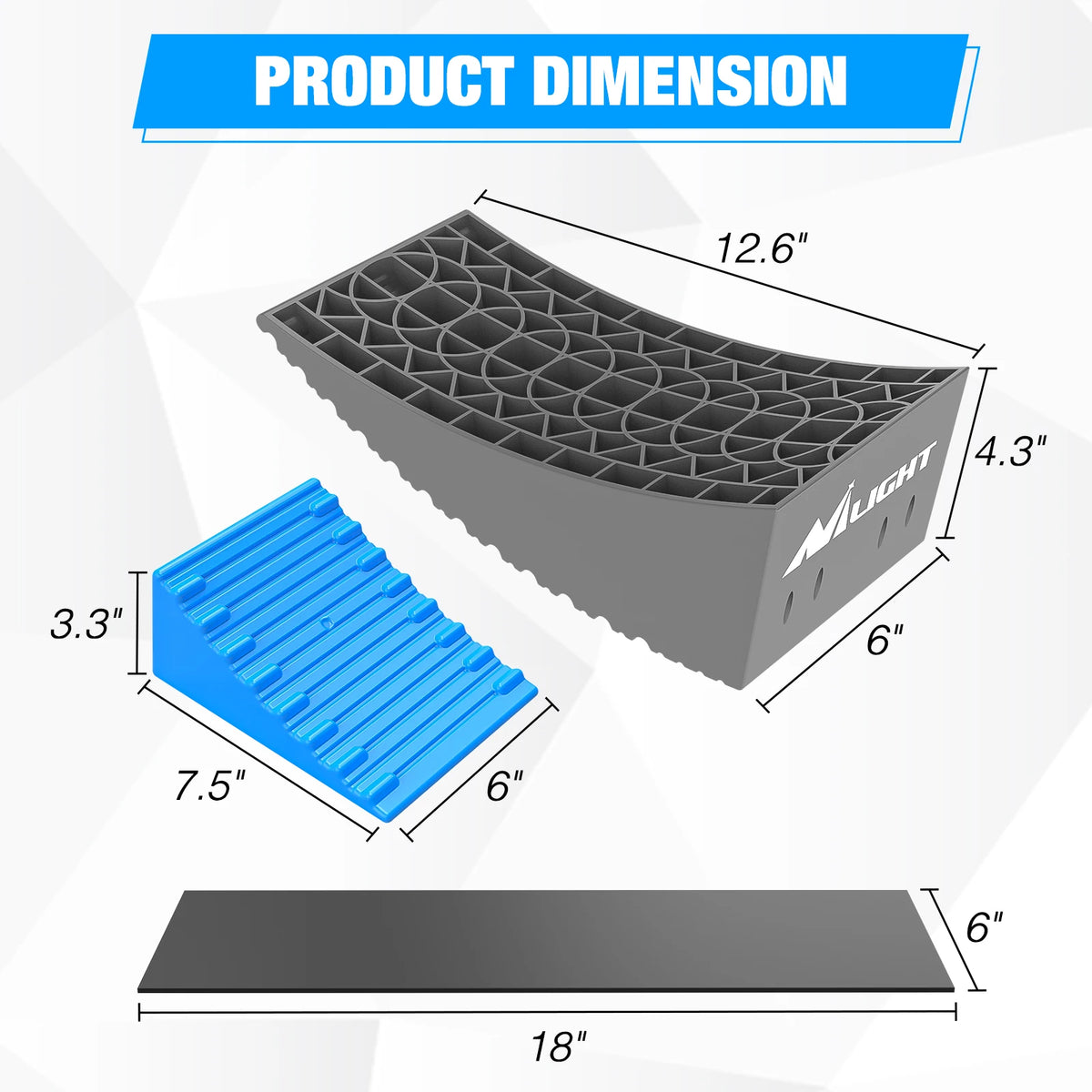 Nilight RV Leveler - 2 Pack Camper Leveling Blocks Ramp Support Dual Axles, Up to 35,000lbs, Fast RV Accessories Leveling System for Travel Trailer, Motorhome Vue