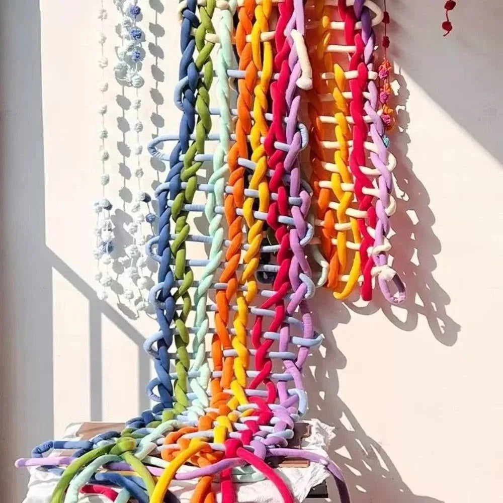 Bulky Diameter 3cm Thick Finger Loop Yarn Velvet 500g/Roll Chunky Yarn Hand Knitting Hand Woven Finger Circle Yarn Carpets Vue