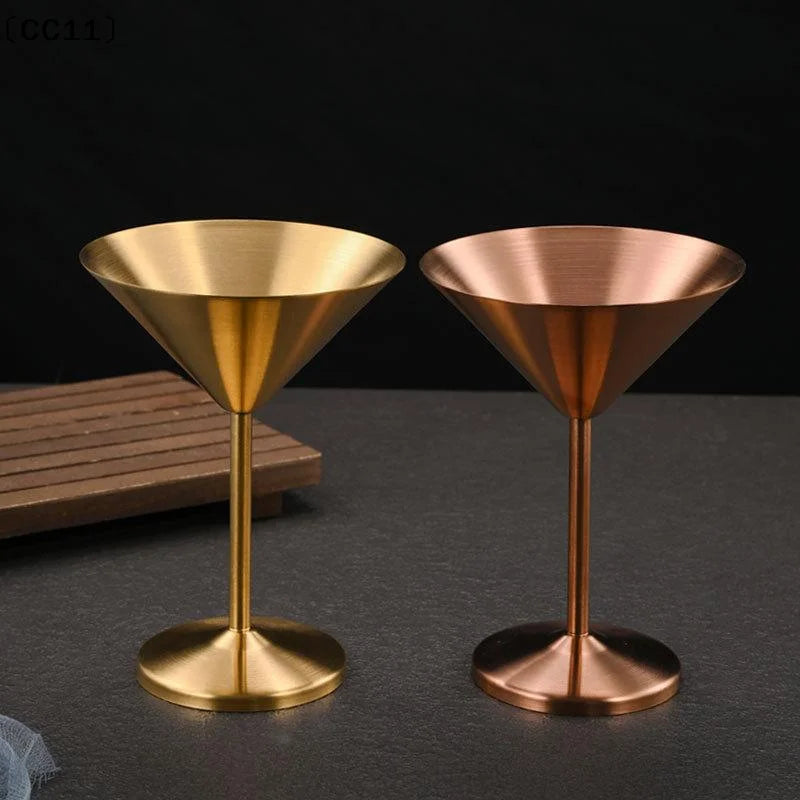 Stainless Steel Martini Cup Cocktail Glass Ice Cream Dessert Goblet