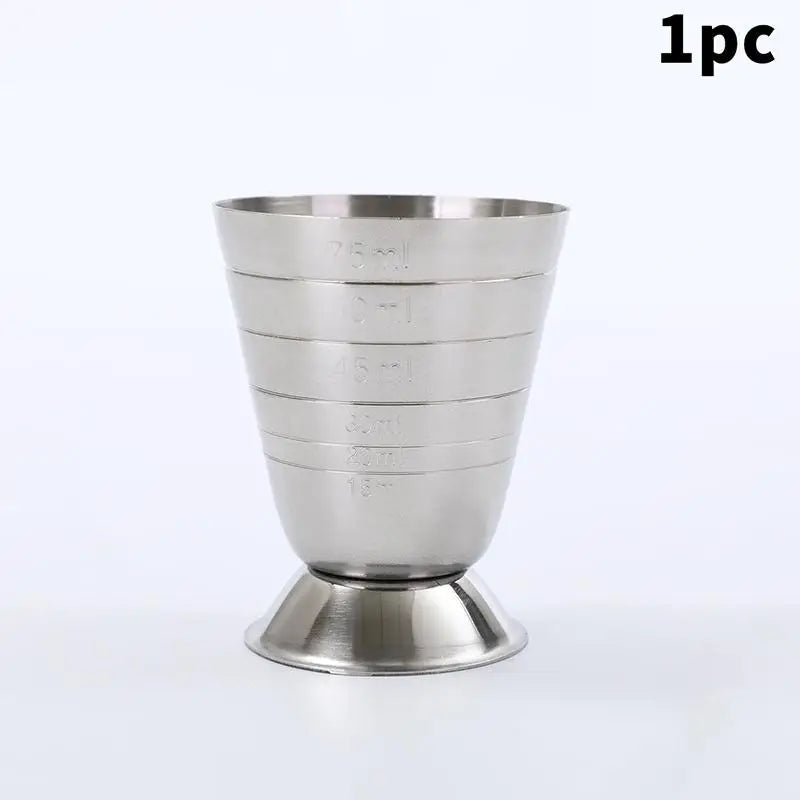 1 Bar Cocktail Glass Mixed Drink Measure Cup Stainless Steel Shaker Vue 1pcs