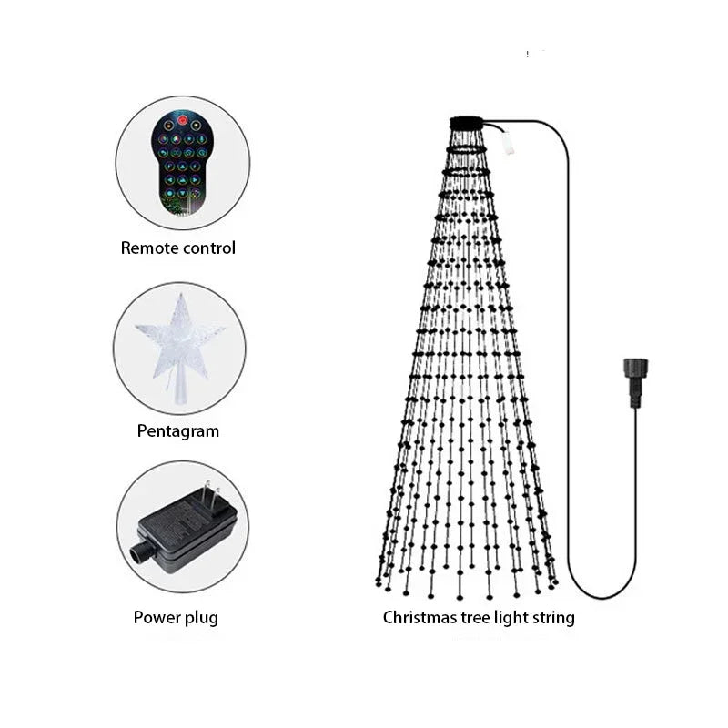 2.1M Smart LED Christmas Tree Decorative Lights APP Control DIY Image Pixel String Lights RGB Music Sync USB Fast Shipping Vue