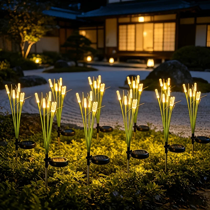 Solar Powered Reed LED Stake Lights, Glowing Bubble Stick Ground Lights for Outdoor Garden Lawn Pathway Landscape Decoration Vue