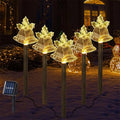 Solar Pathway Lights Outdoor Waterproof Warm White Star Christmas Pathway Lights 5 Pack Landscape Stake Lights Garden Patio 730 Vue bell 5 LED