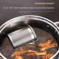 304 Stainless Steel Stew Seasoning Strainer with Chain Hook Fine Mesh Brine Basket Rust-proof Corrosion-resistant Vue Default Title