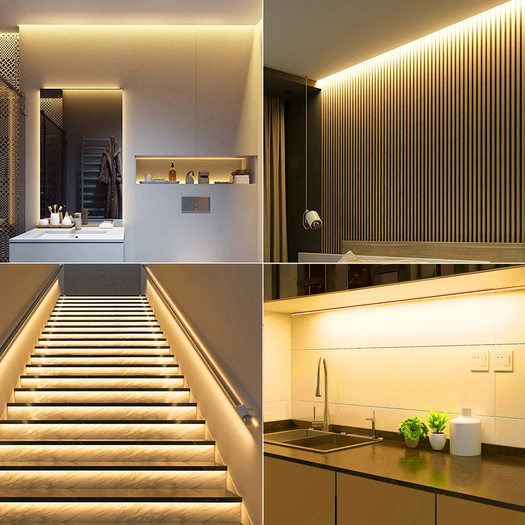 COB LED Strip Light 5V USB Hand Sweep Sensor Switch&Push Switch 1M 2M 3M Tape Lamp Dimmable Flexible Lights For Room Lightings Vue