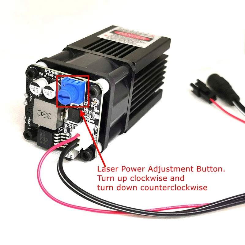Focusable 445nm 450nm 5W Blue Laser Diode Module TTL PWM Engraving Dot Laser Head DC12V Vue