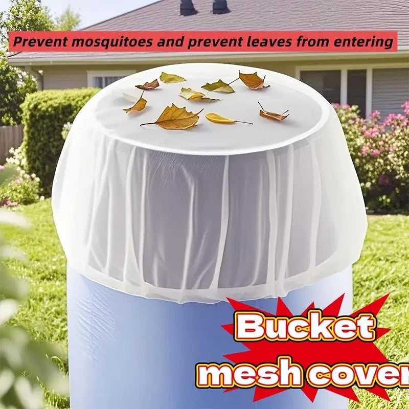 Outdoor Mesh Cover Netting Rain Barrels Water Collection Buckets Tank
